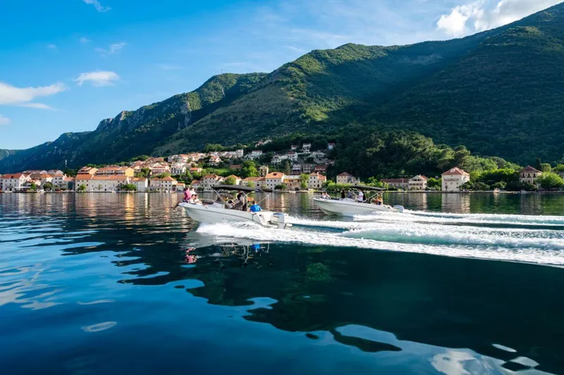 Aerial view of the Blue Cave coastline along Montenegro shores Aerial view of the Blue Cave coastline along Montenegro shores