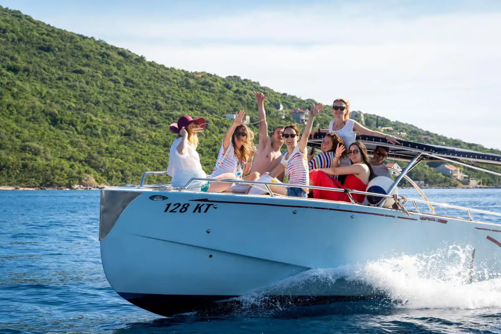 Boat Up to 14 Passengers Don Amon luxury VIP boat docked at Kotor pier in Montenegro