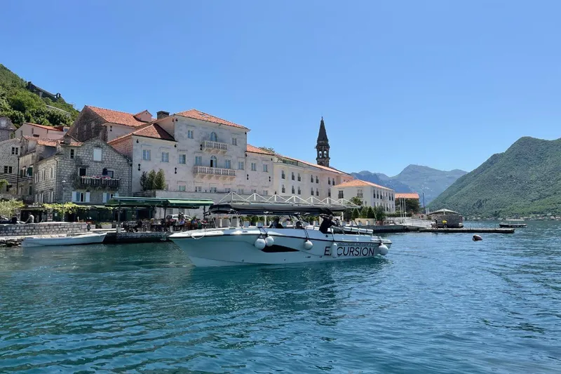 Spacious deck of the Excursion boat for group tours in Montenegro Spacious deck of the Excursion boat for group tours in Montenegro