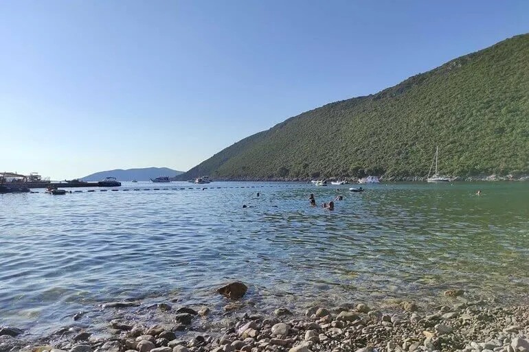 Zanjice Beach pebble shoreline with transparent Adriatic water Zanjice Beach pebble shoreline with transparent Adriatic water