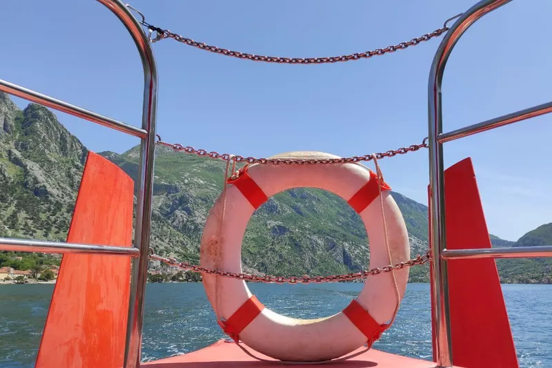 Semi-submarine returning to Kotor dock at the end of a private cruise Semi-submarine returning to Kotor dock at the end of a private cruise